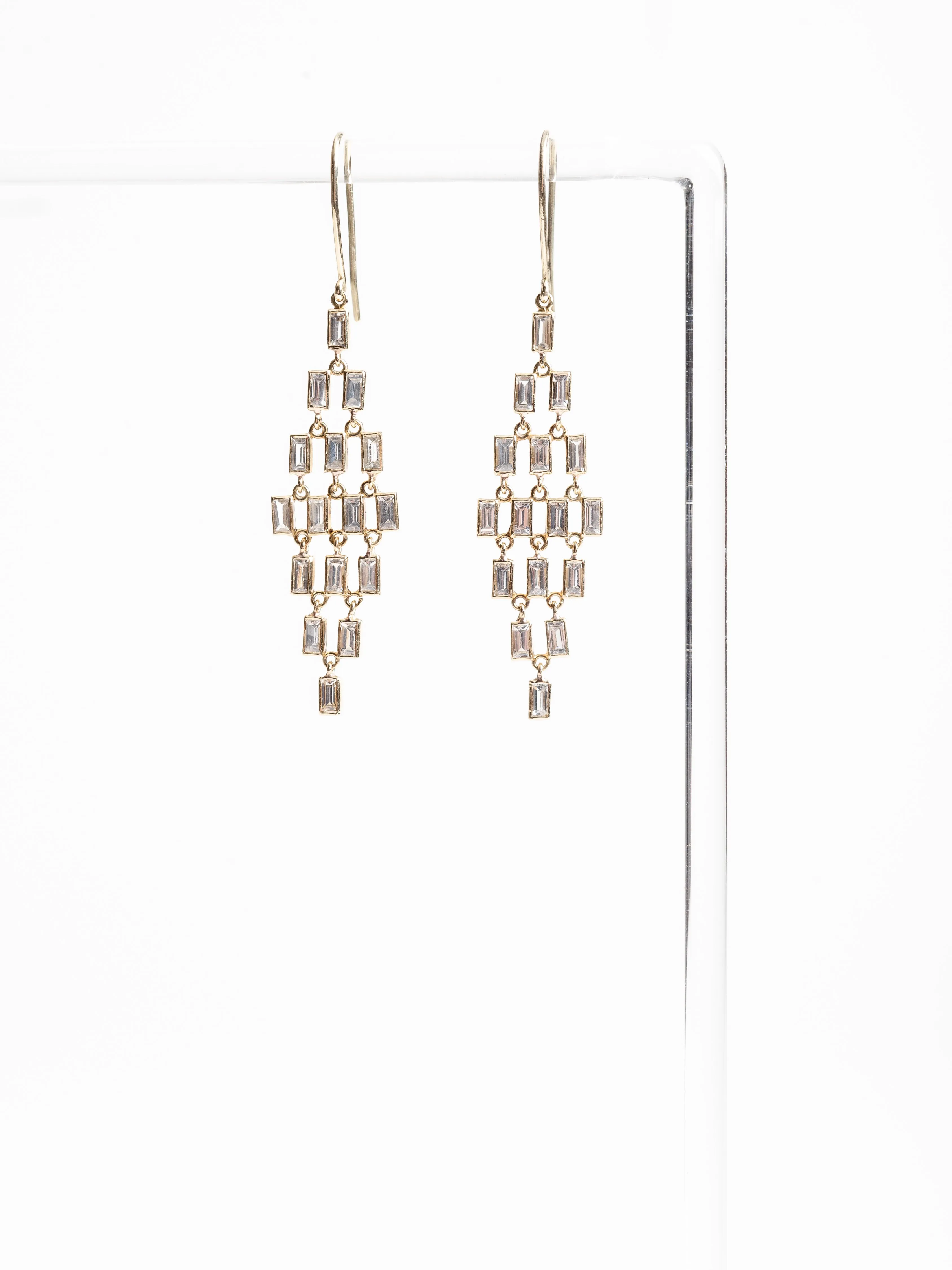 baguette sapphire earrings