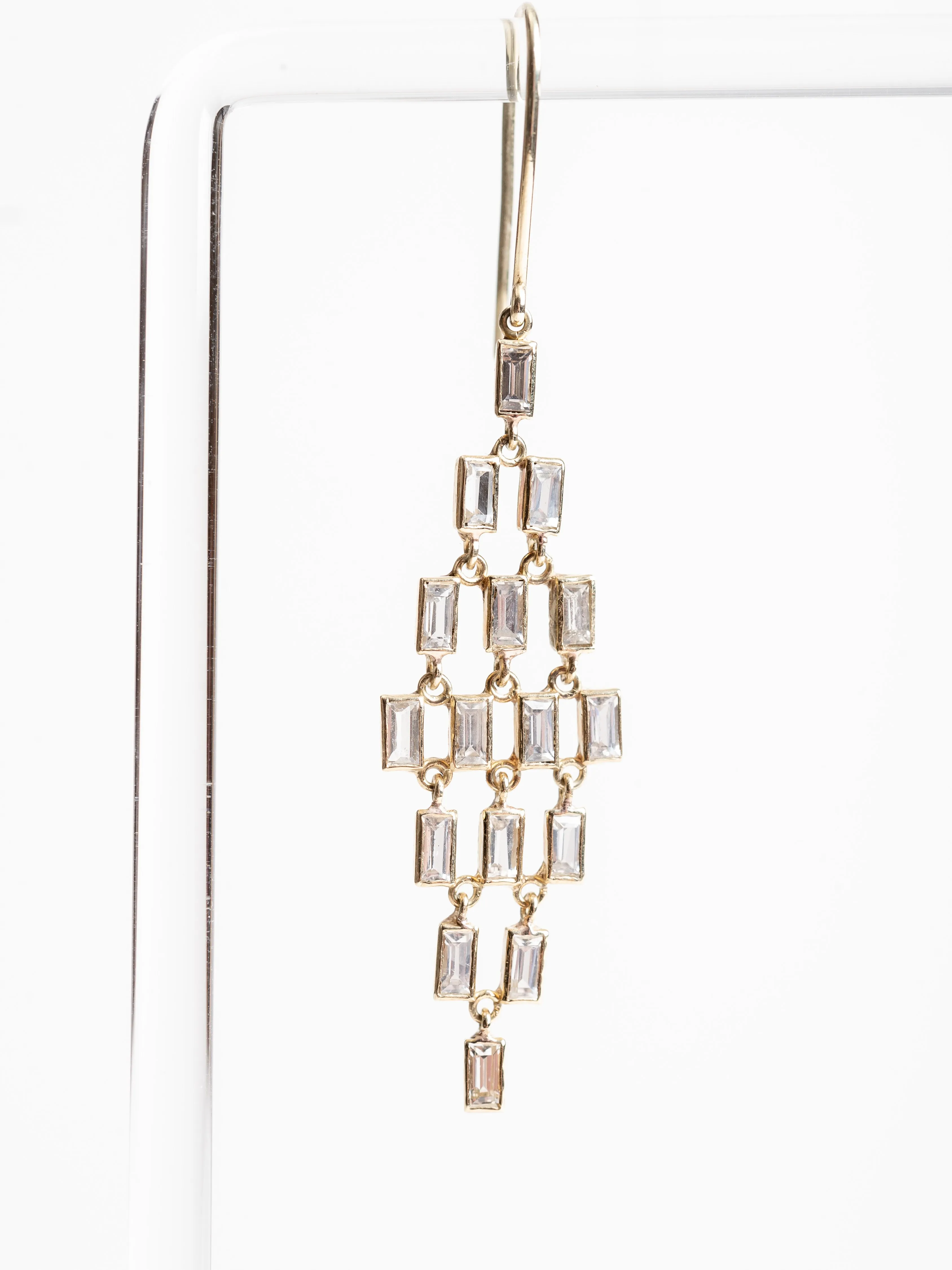 baguette sapphire earrings