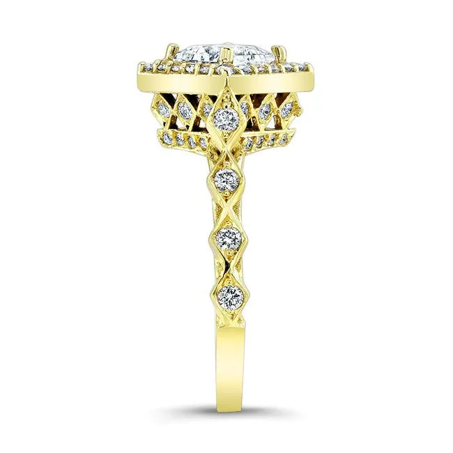 Barkev's Halo Prong Set Princess Cut Diamond Engagement Ring