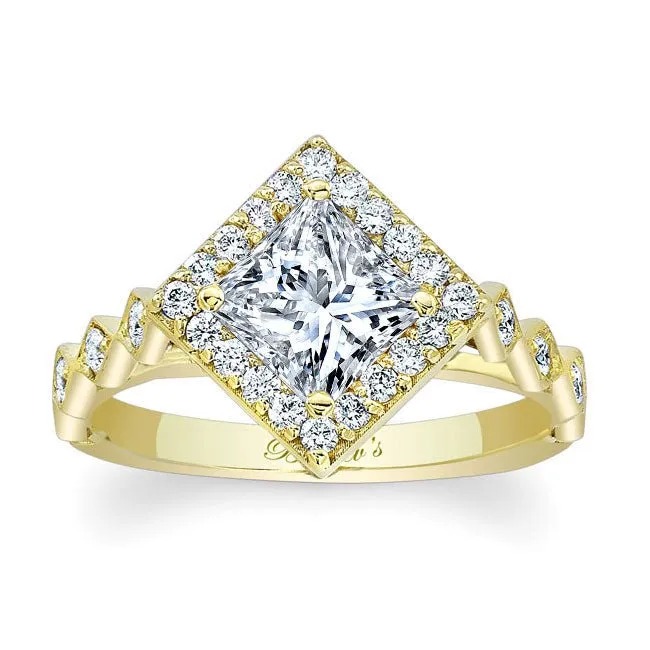 Barkev's Halo Prong Set Princess Cut Diamond Engagement Ring