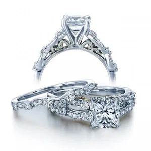 Beautiful 2.00 Carat Princess Cut Diamond Moissanite Engagement Ring set on 10k White Gold