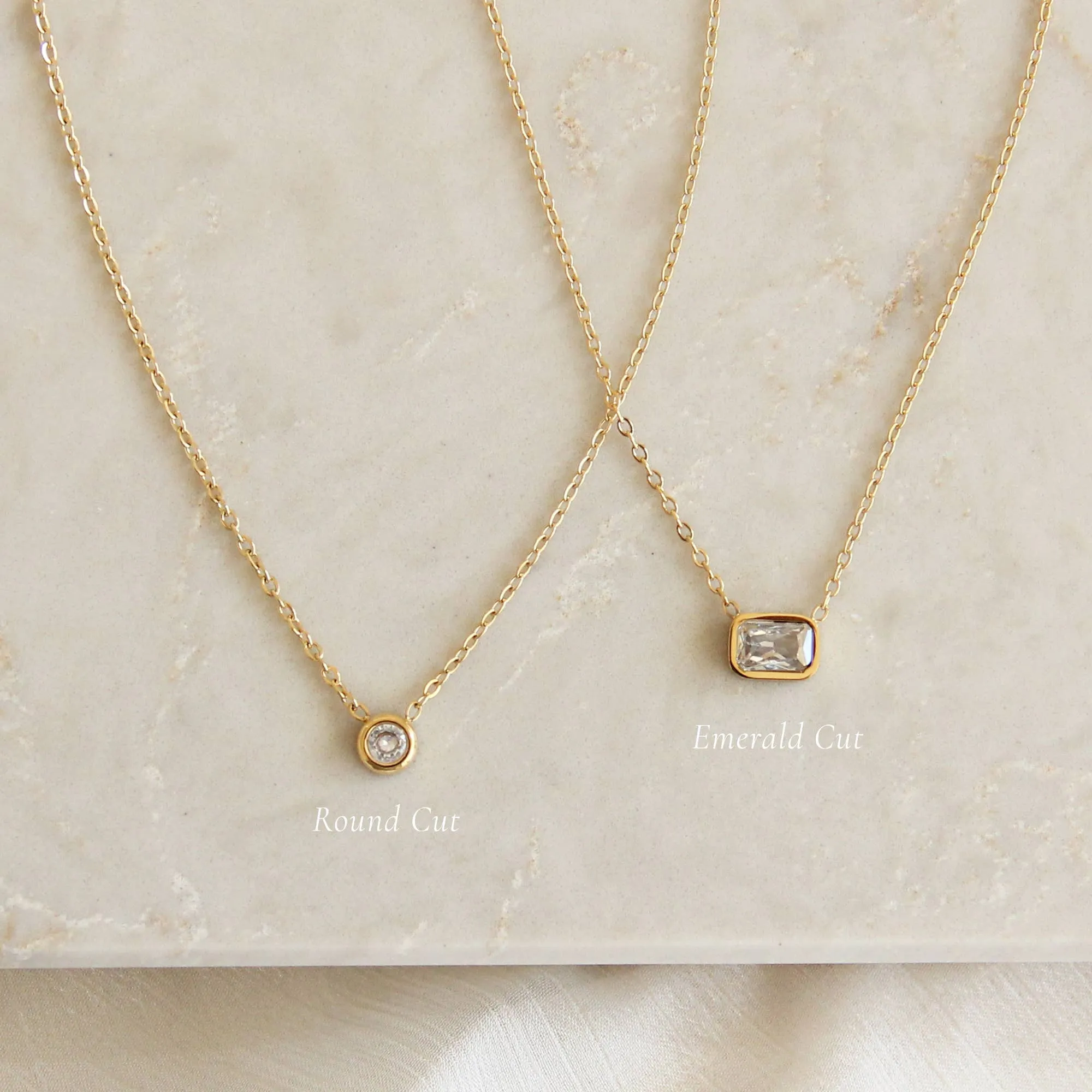 Bezel Gold Filled Stone Necklace