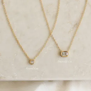 Bezel Gold Filled Stone Necklace
