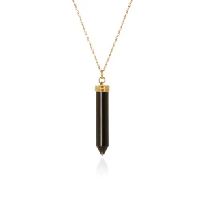 Black agate 'pencil' pendant