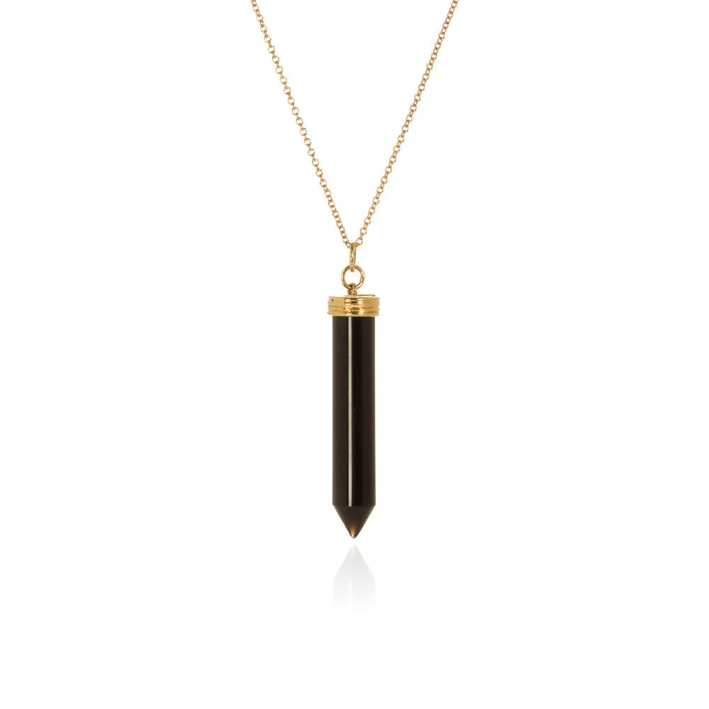 Black agate 'pencil' pendant