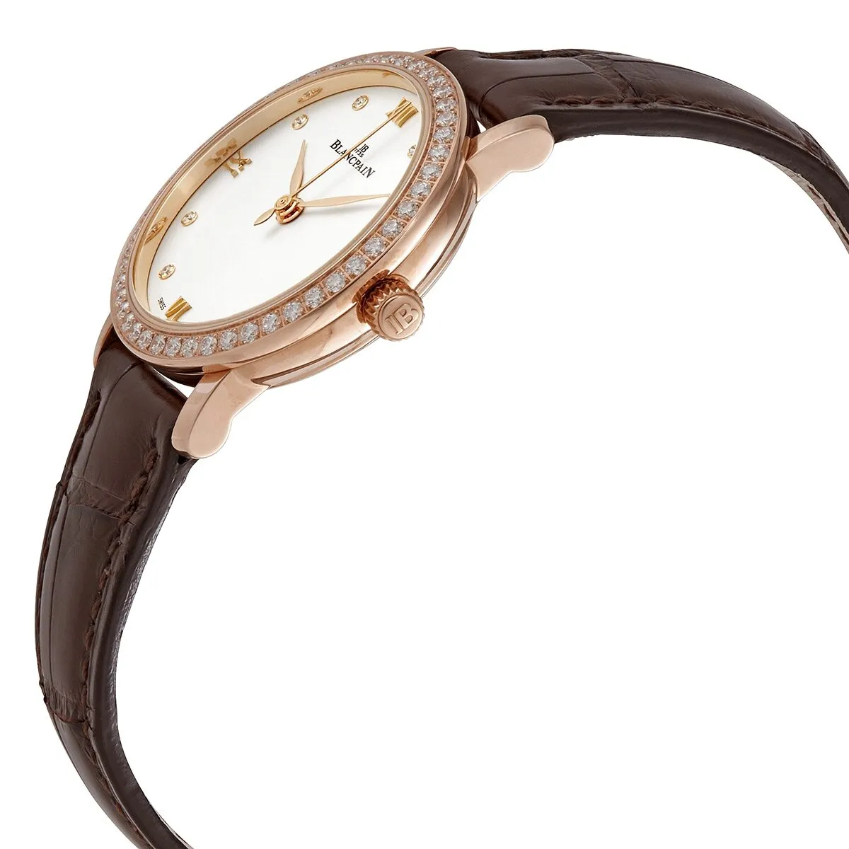 Blancpain Villeret Automatic Diamond White Dial Ladies Watch 6104-2987-55A
