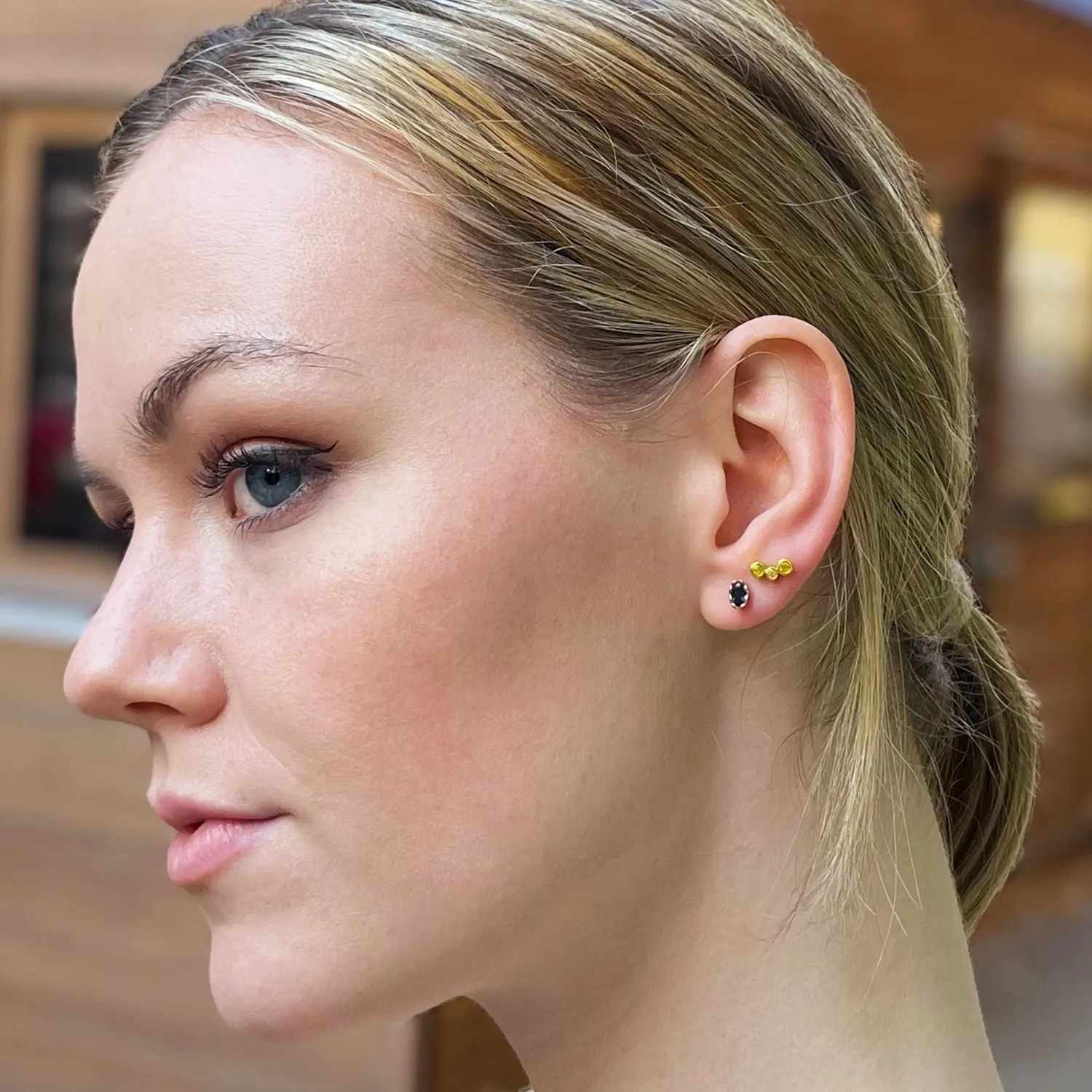 Bliss Oval Sapphire Single Stud Earring