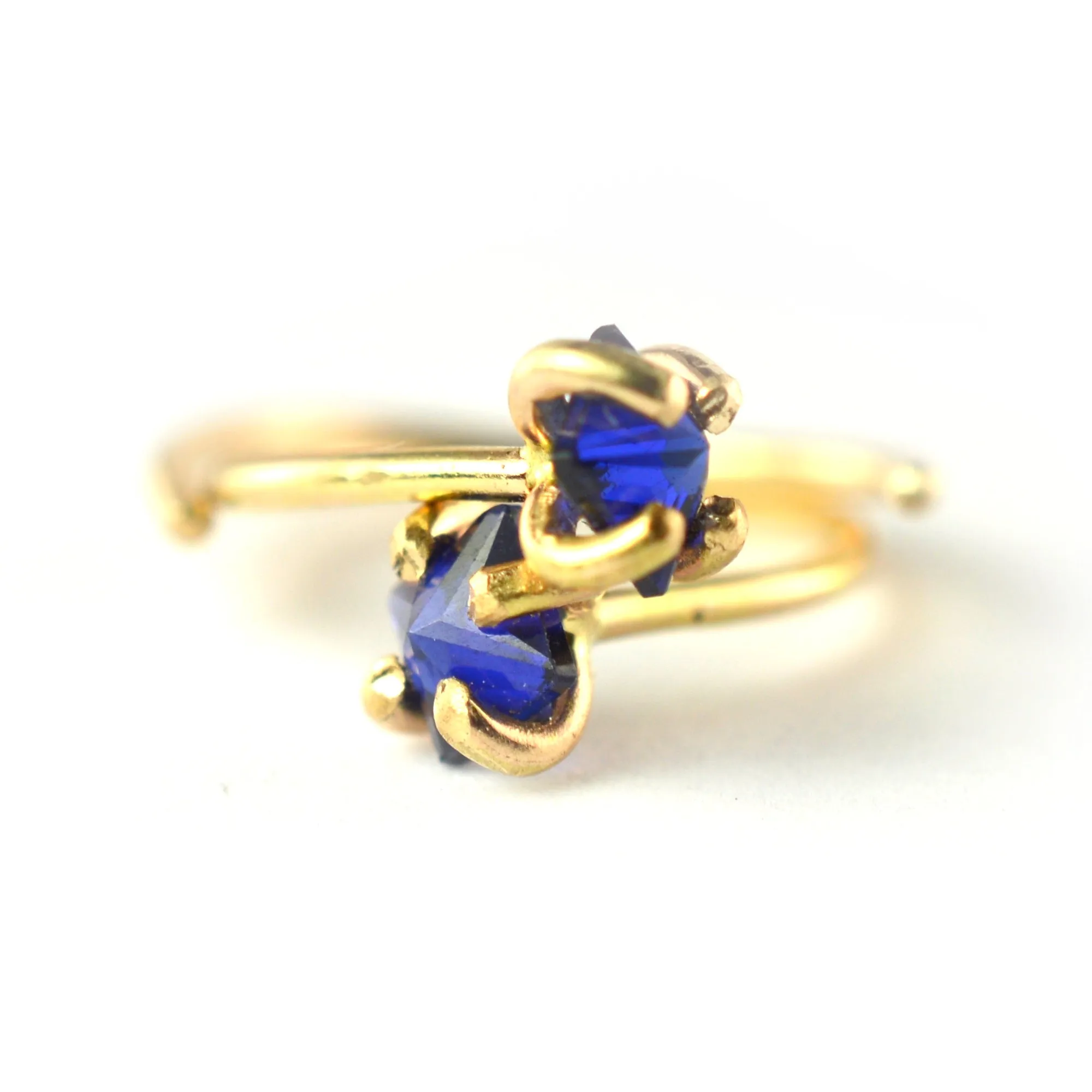Blue Sapphire Ear Huggers