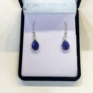 Blue Sapphire Teardrop Earrings