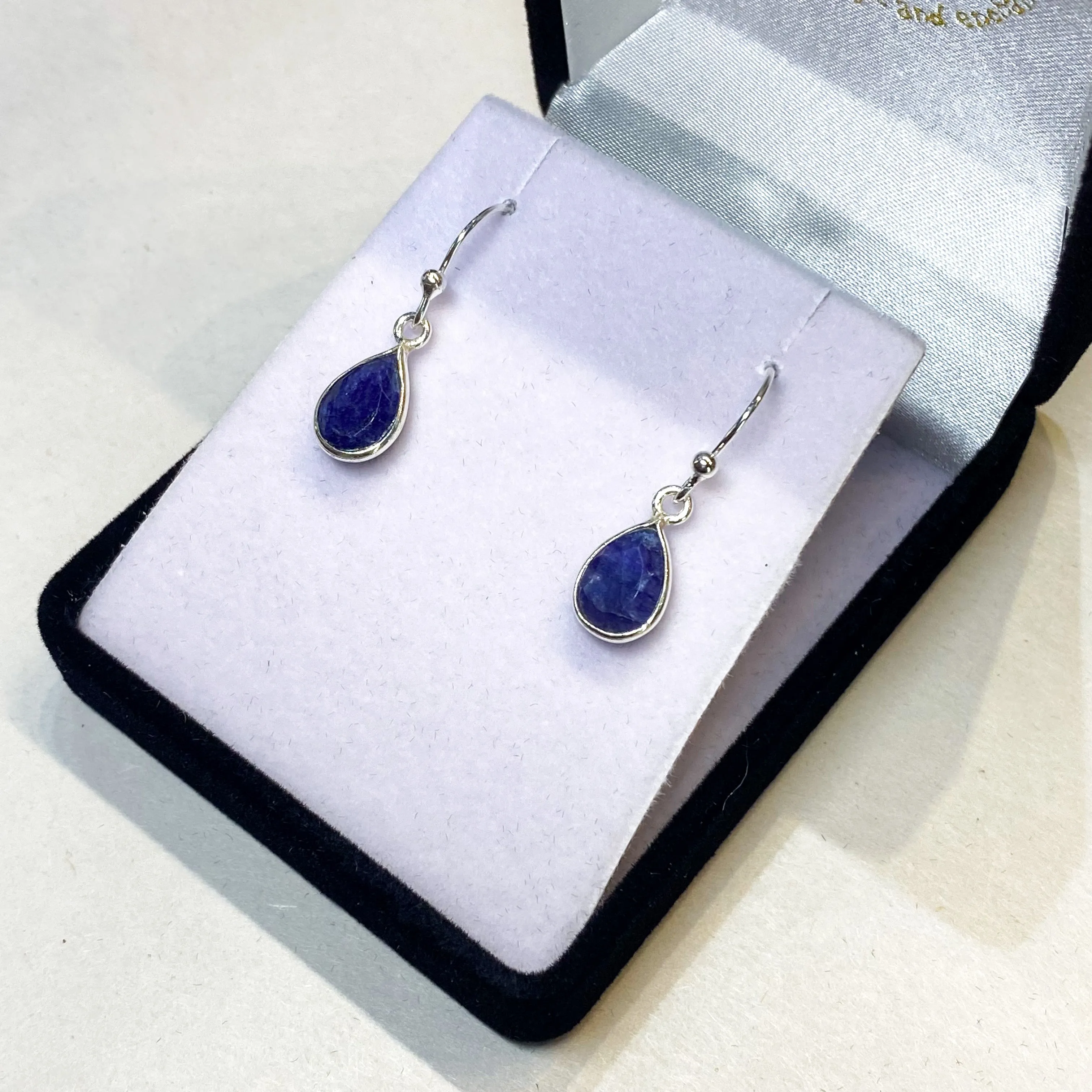 Blue Sapphire Teardrop Earrings