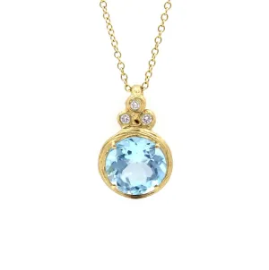 Blue Topaz Tres Dot Pendant