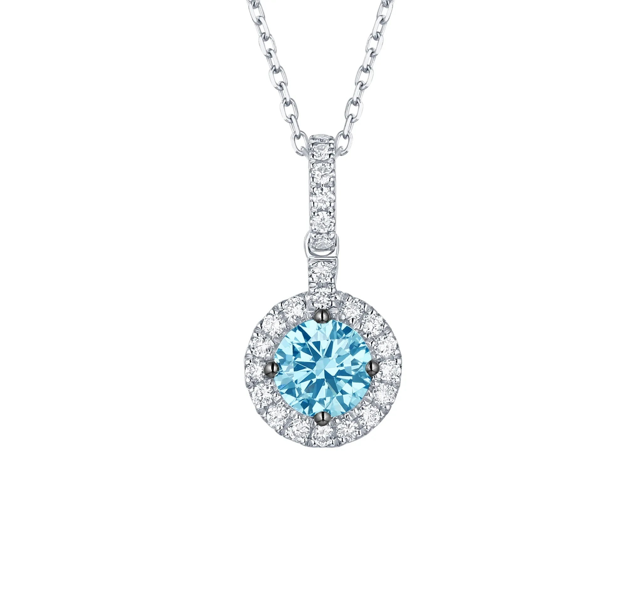 Blush Blue 0.66ctw Lab Grown Diamond Pendant <br> P-00475BLU