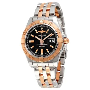 Breitling Galactic 41 Black Dial Steel and 18K Rose Gold Automatic Men's Watch C49350L2-BA09