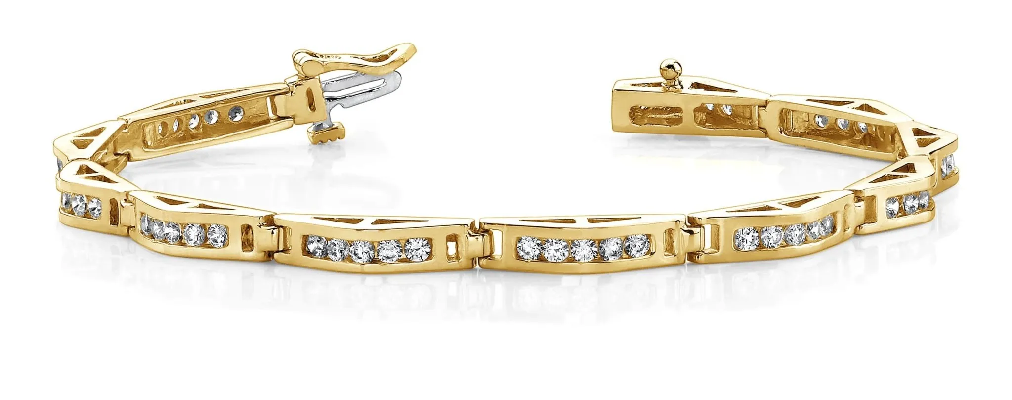 Bridge Link Diamond Bracelet with 3.00 ct.(finished) 2.5mm