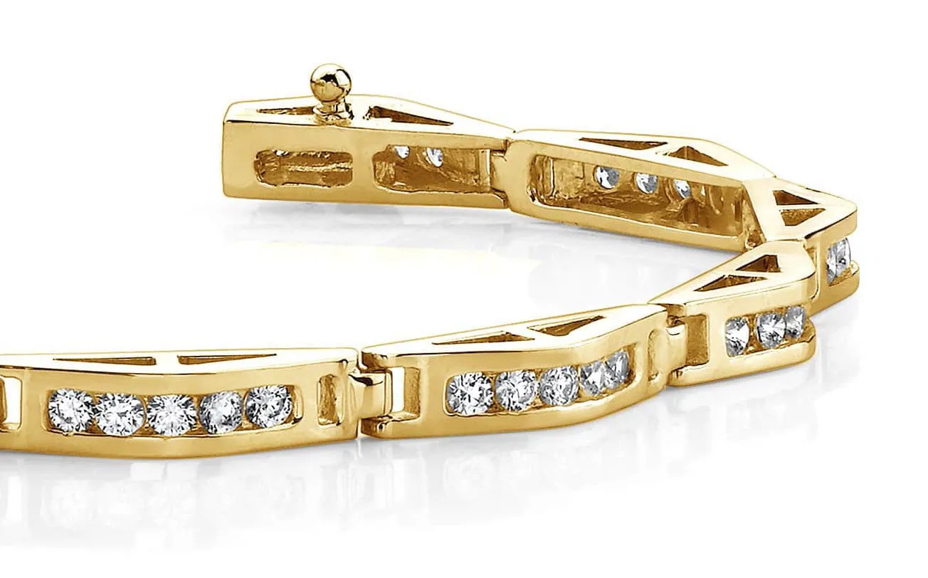 Bridge Link Diamond Bracelet with 3.00 ct.(finished) 2.5mm