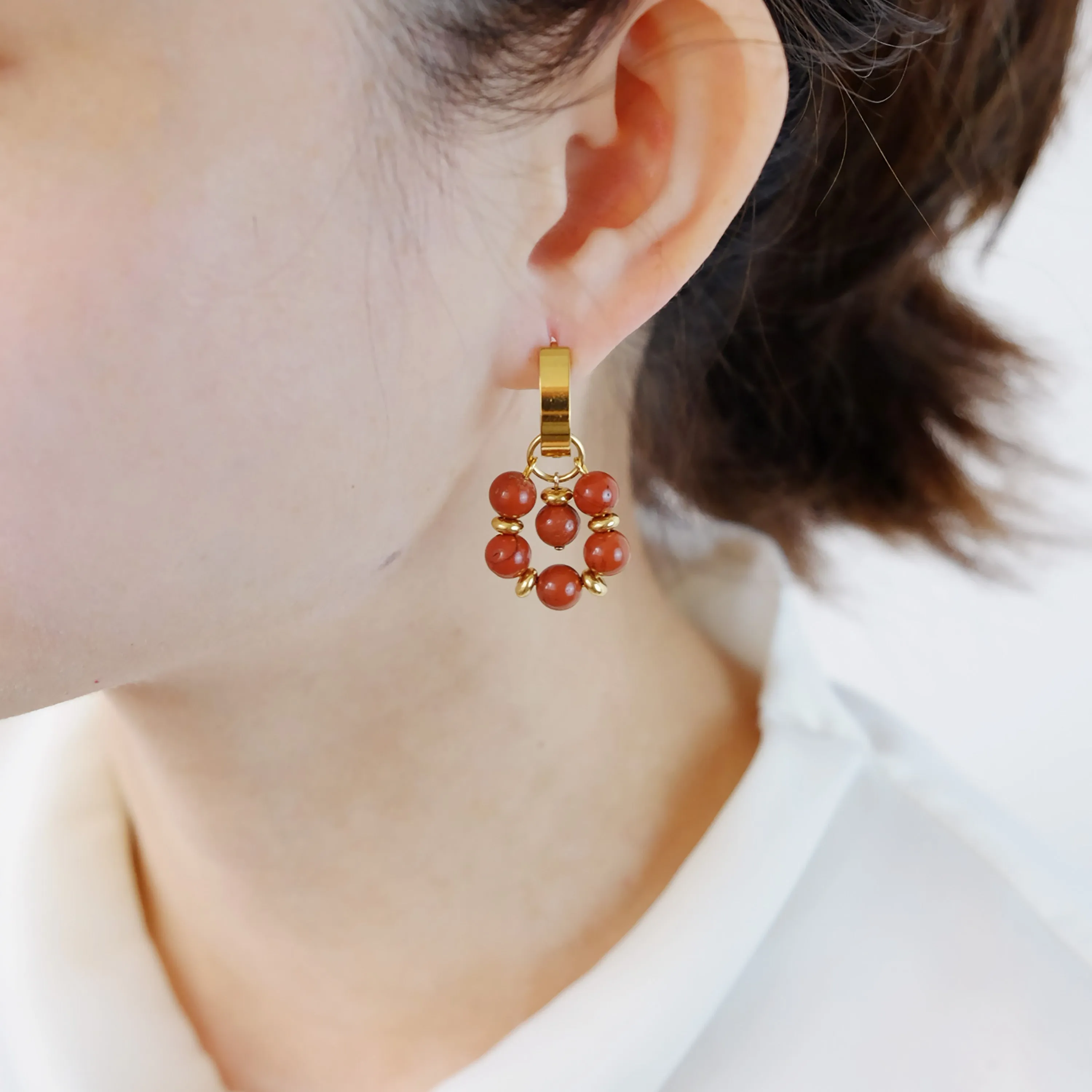 Bubble Charms in Red Jasper