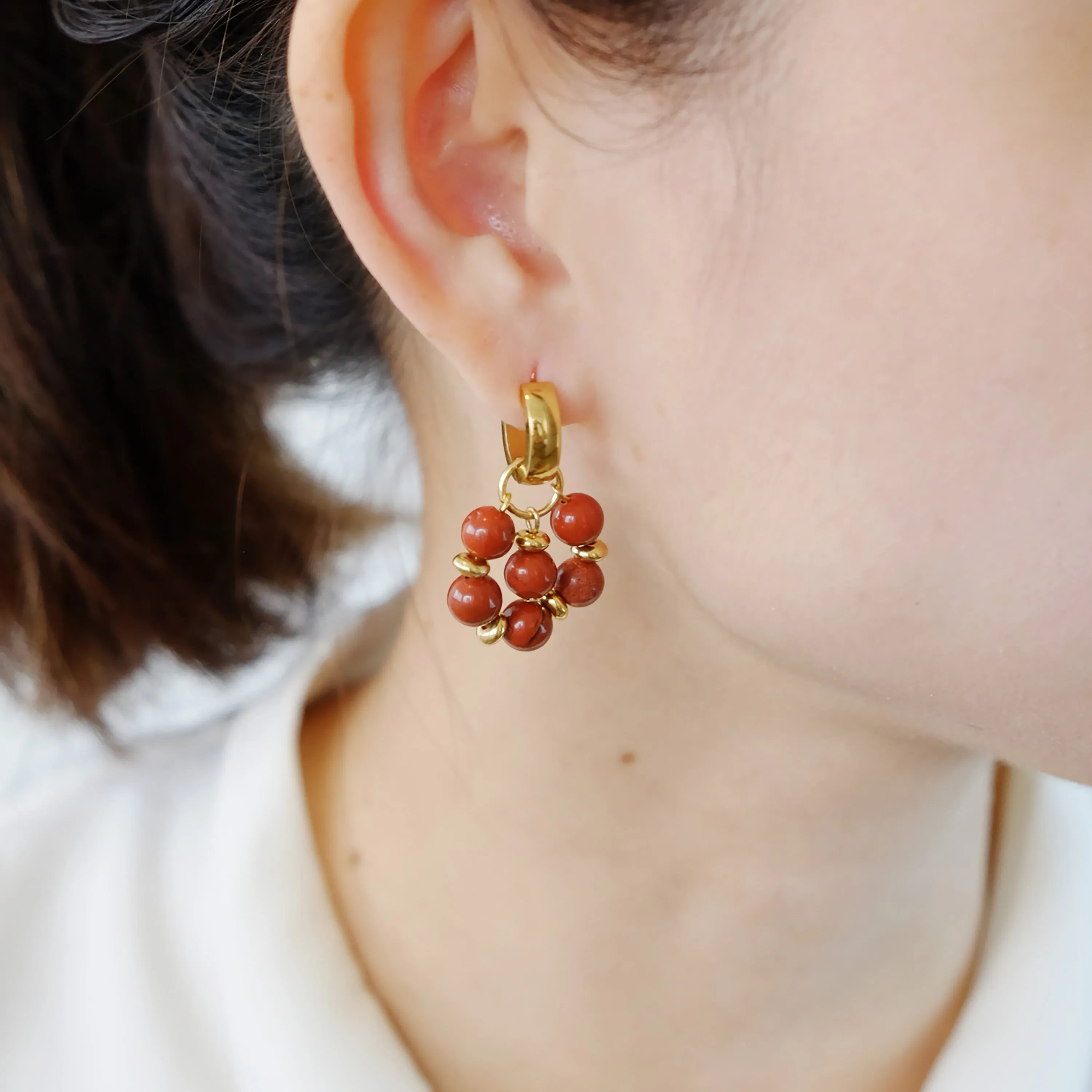 Bubble Charms in Red Jasper