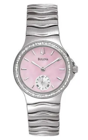 Bulova Diamond Series Mother of Pearl Dial Ladies Watch 96R57