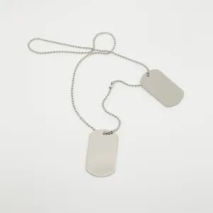 CA 18Karat White Gold “America” Dog Tags