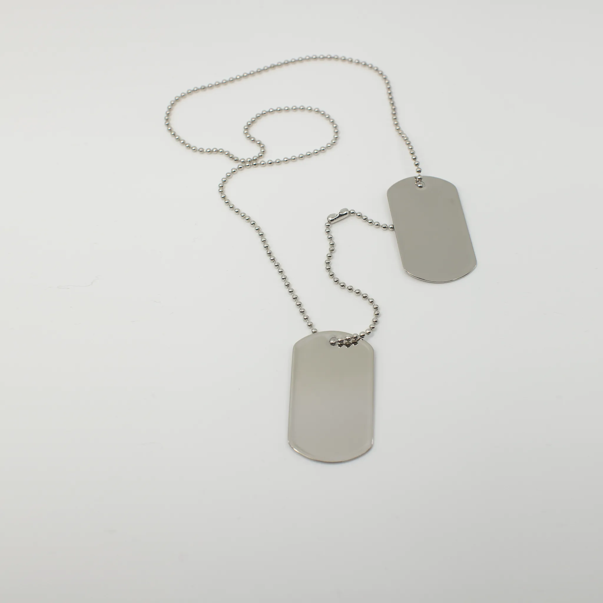 CA 18Karat White Gold “America” Dog Tags