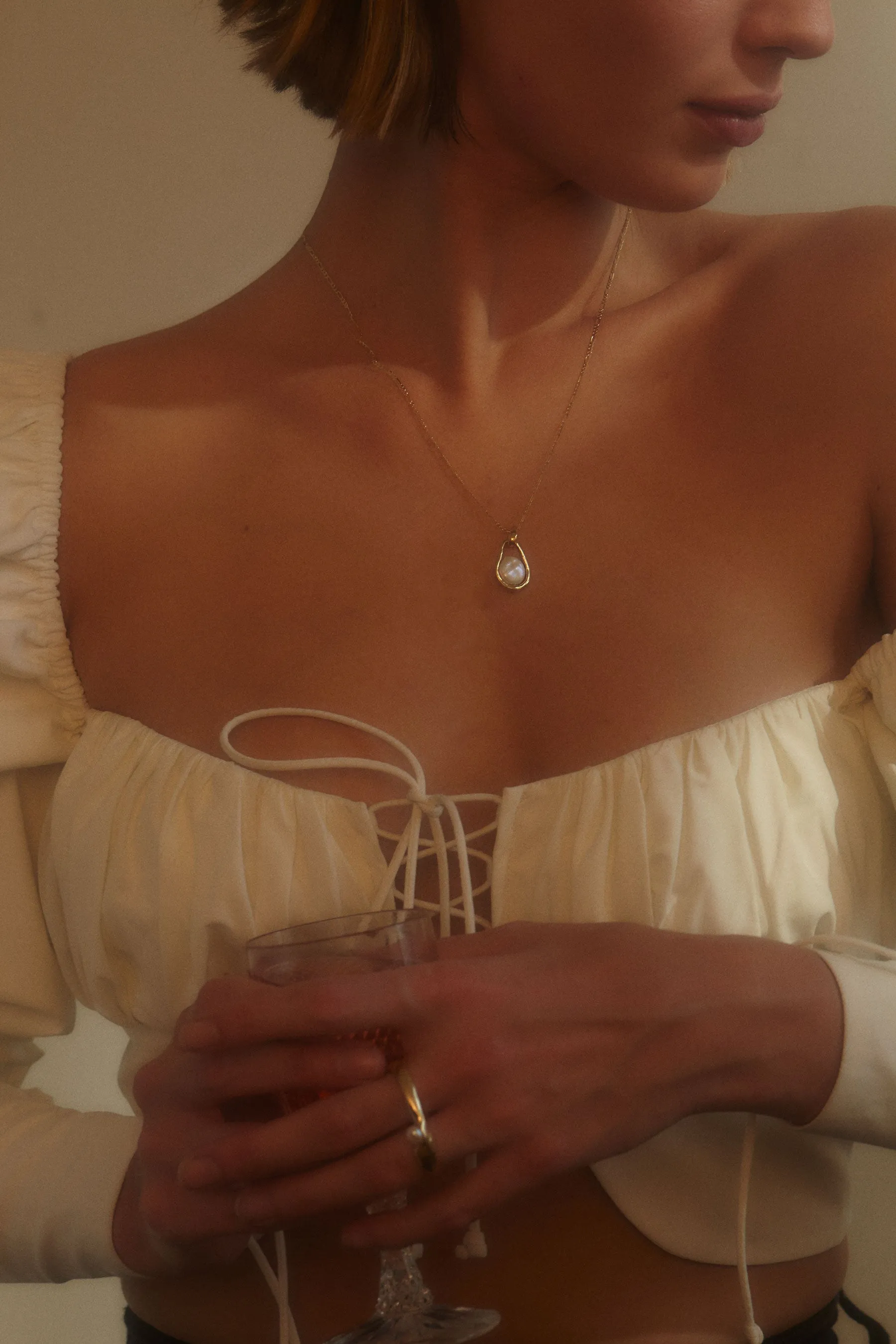 caged pearl necklace
