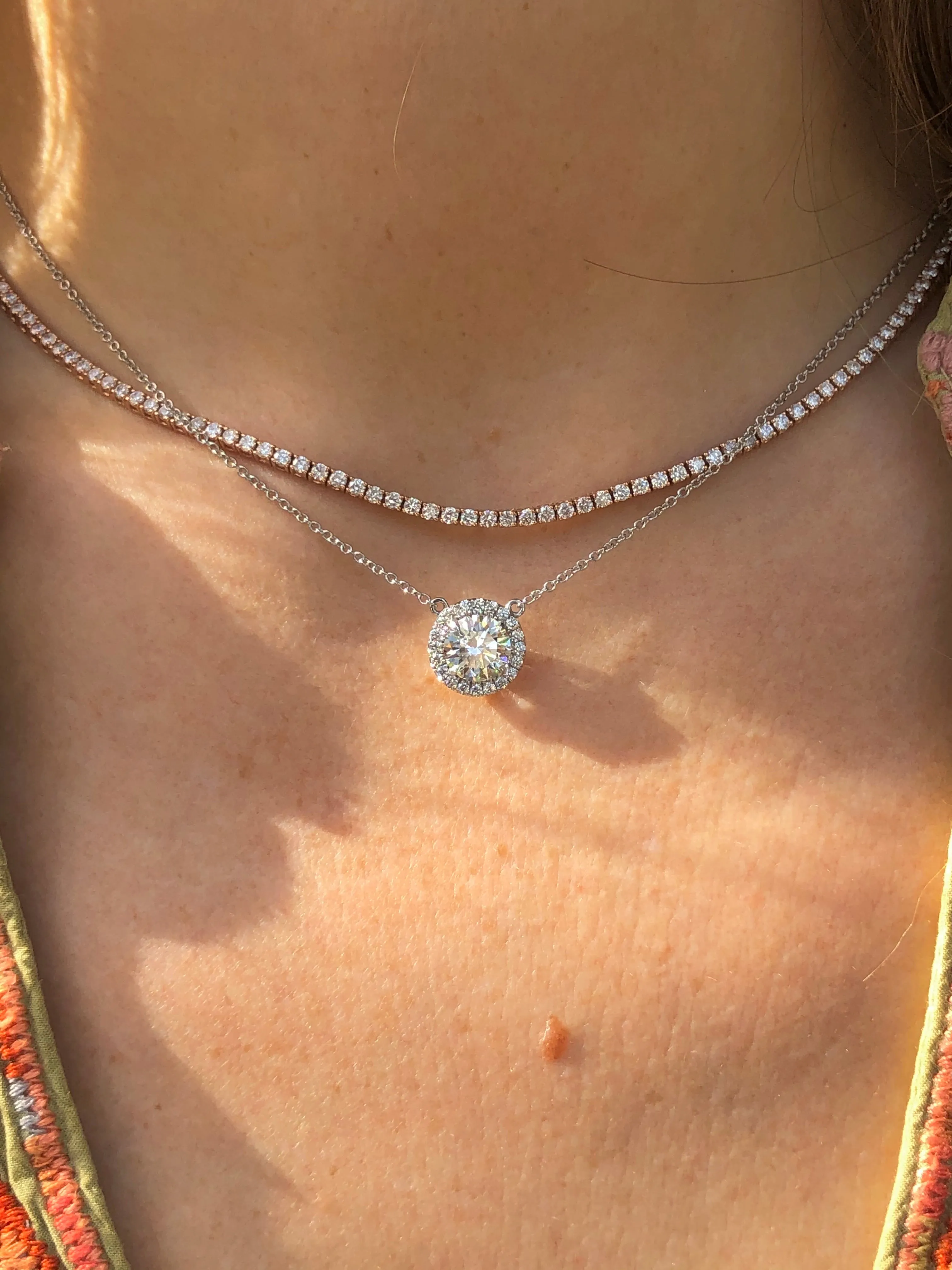 CALIFORNIA WILDFLOWERS FLOATING DIAMOND BLOOM NECKLACE