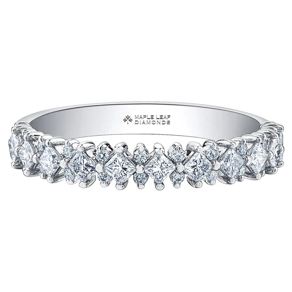 Canadian Princess Cut and Round Diamond Band