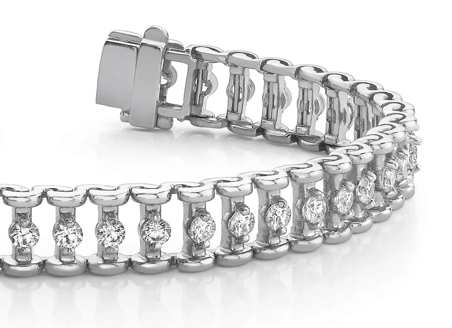 Candlestick Link Diamond Bracelet with 5.04 ct.(finished) 3.1mm