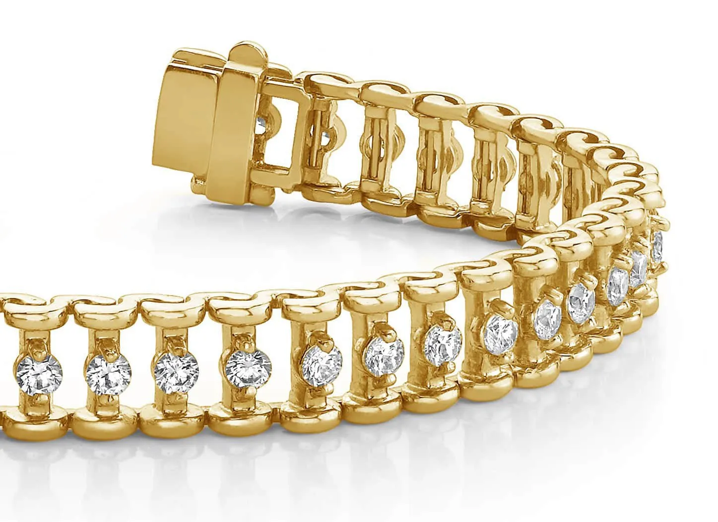 Candlestick Link Diamond Bracelet with 5.04 ct.(finished) 3.1mm