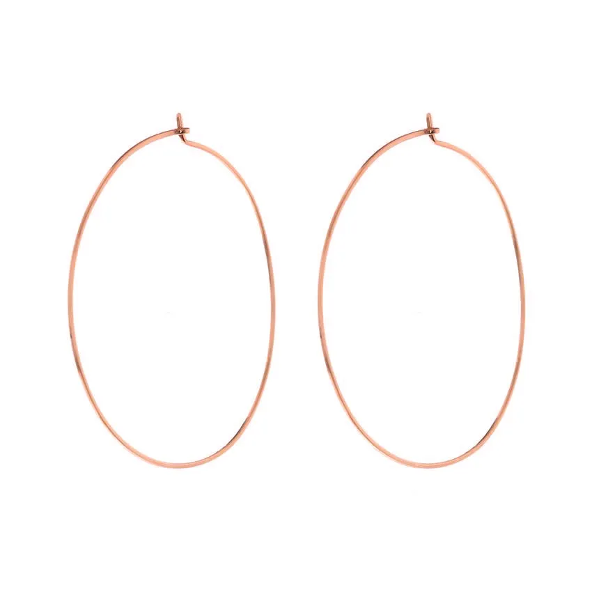 Capri Wire Hoops - Rose Gold