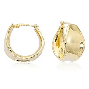 Carla 14K Yellow Gold Shiny Pinched U Hoops