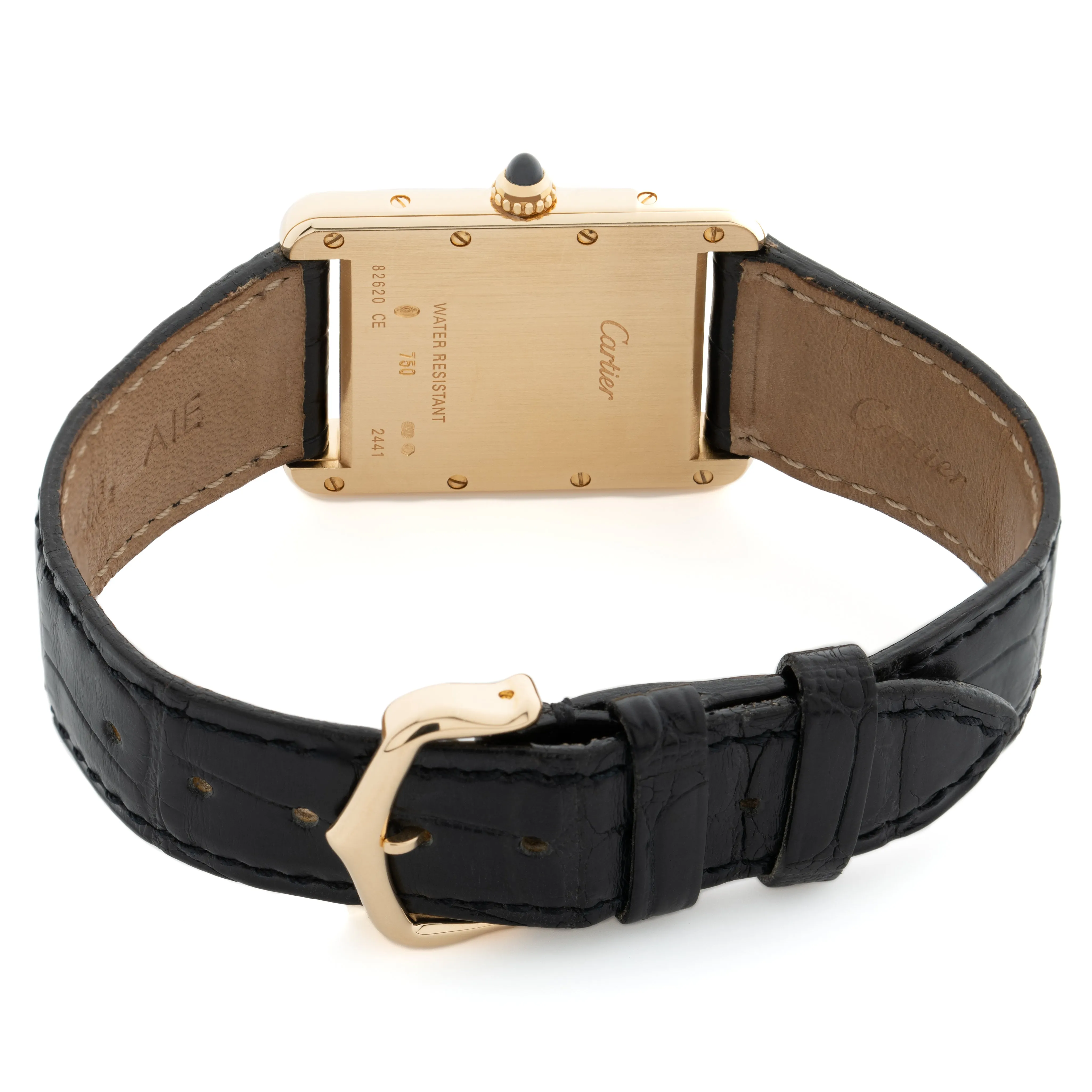 CARTIER 18 KARAT YELLOW GOLD TANK LOUIS MODEL 2441 WITH DATE c.1990s
