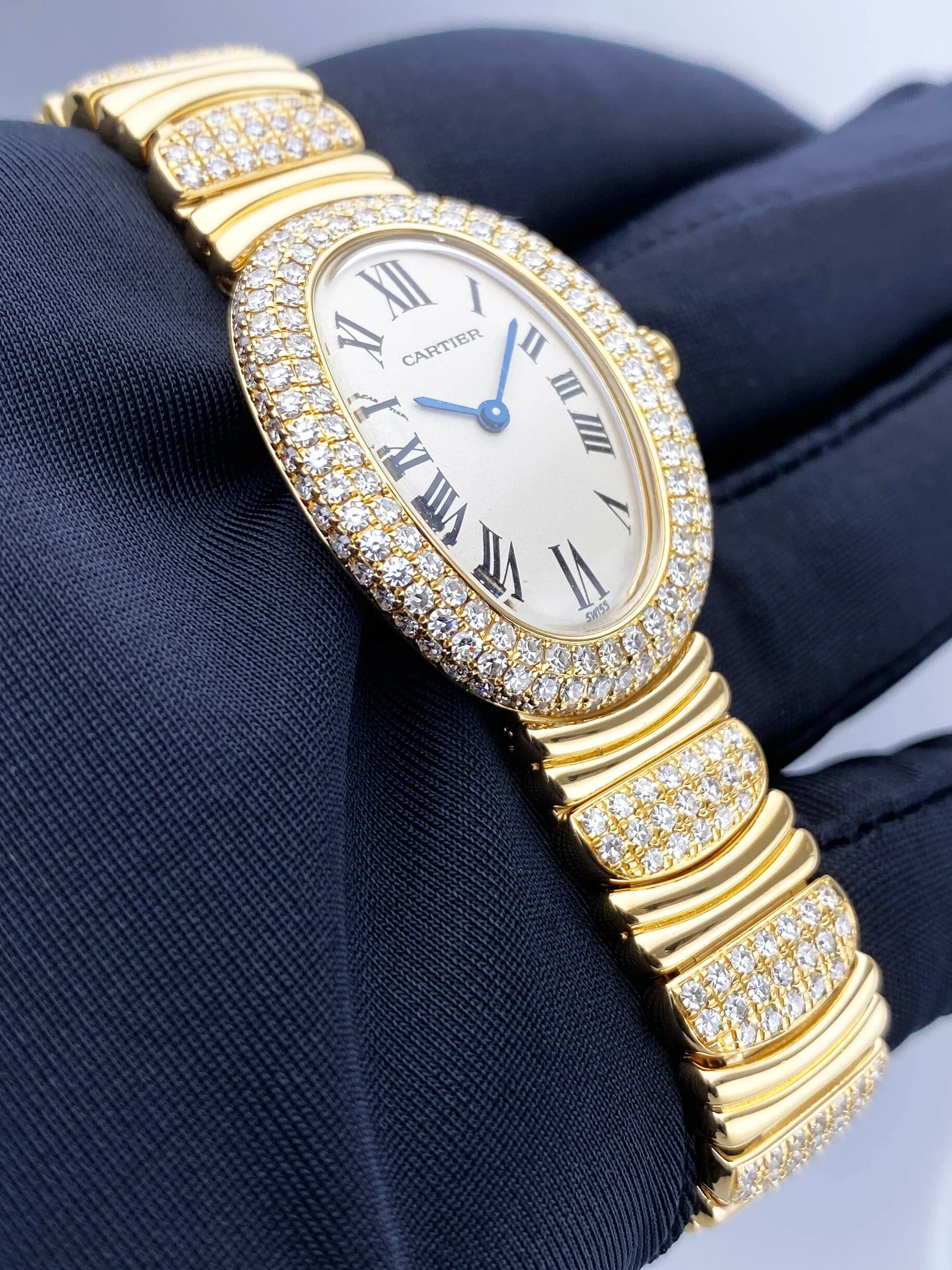 Cartier Baignoire 1920 WB5004D8 Diamond 18K Yellow Gold Ladies Watch