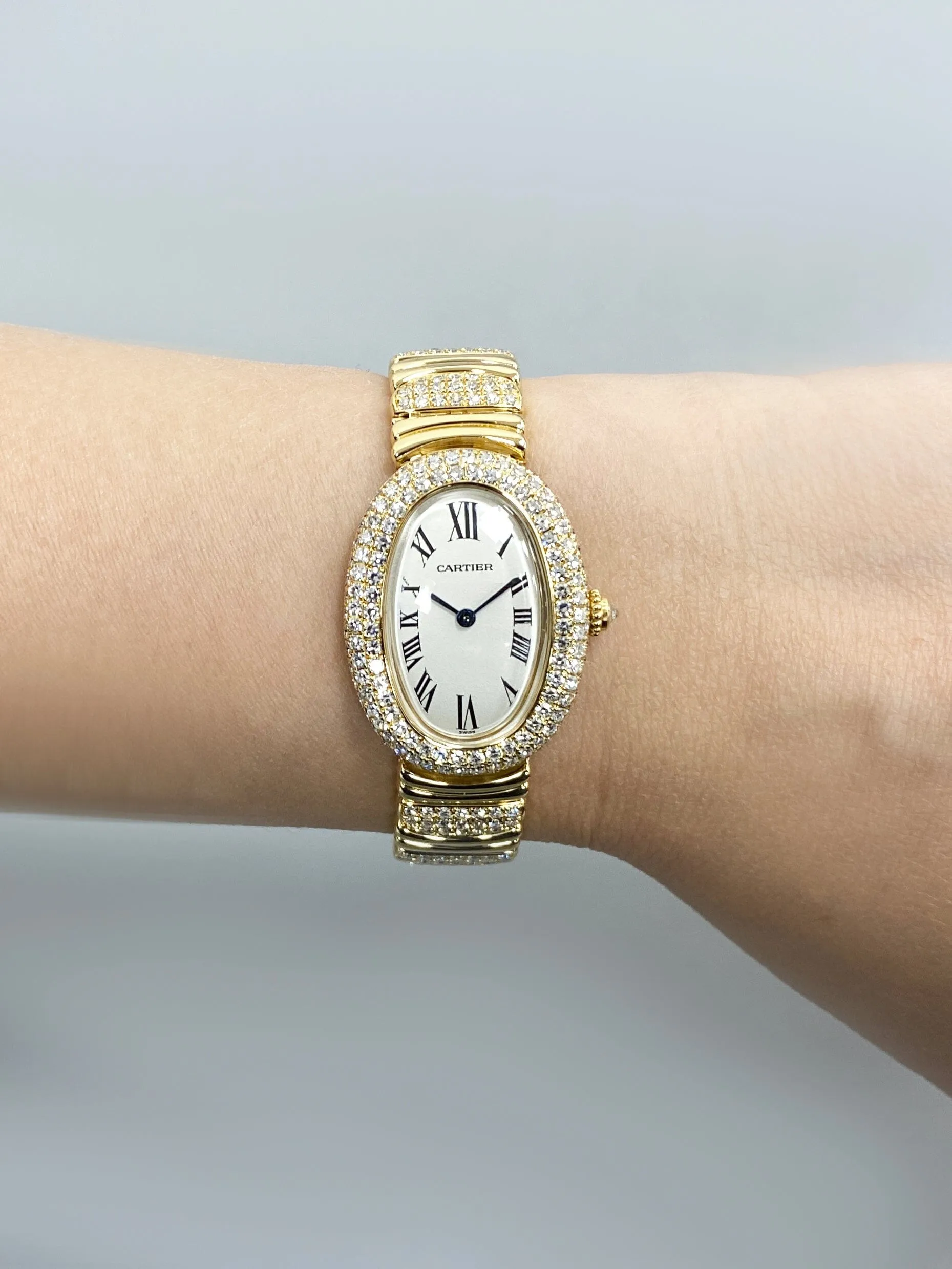 Cartier Baignoire 1920 WB5004D8 Diamond 18K Yellow Gold Ladies Watch