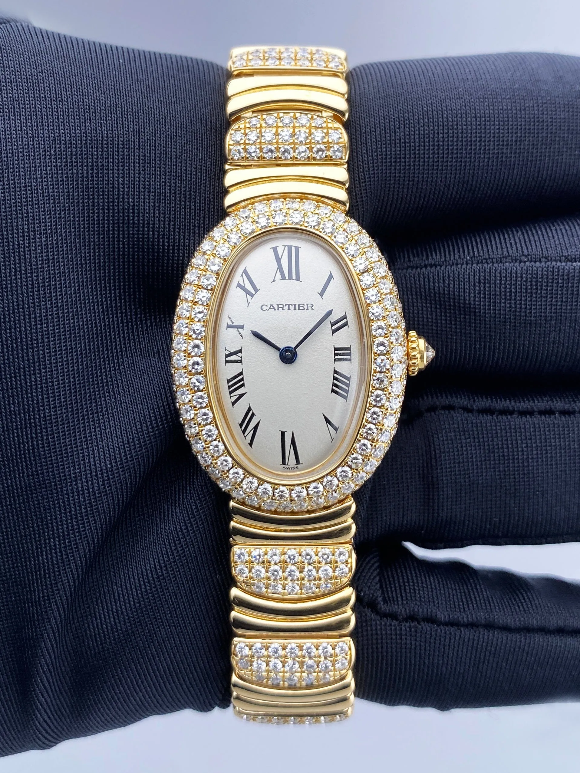 Cartier Baignoire 1920 WB5004D8 Diamond 18K Yellow Gold Ladies Watch