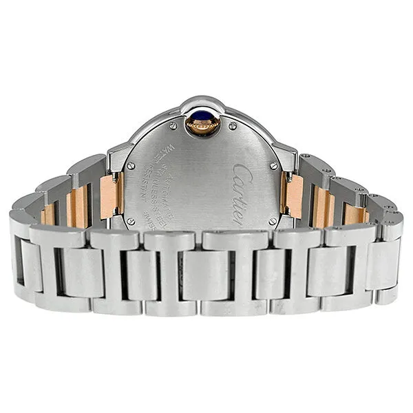 Cartier Ballon Bleu Automatic Diamond Rose Gold and Stainless Steel Ladies Watch WE902044