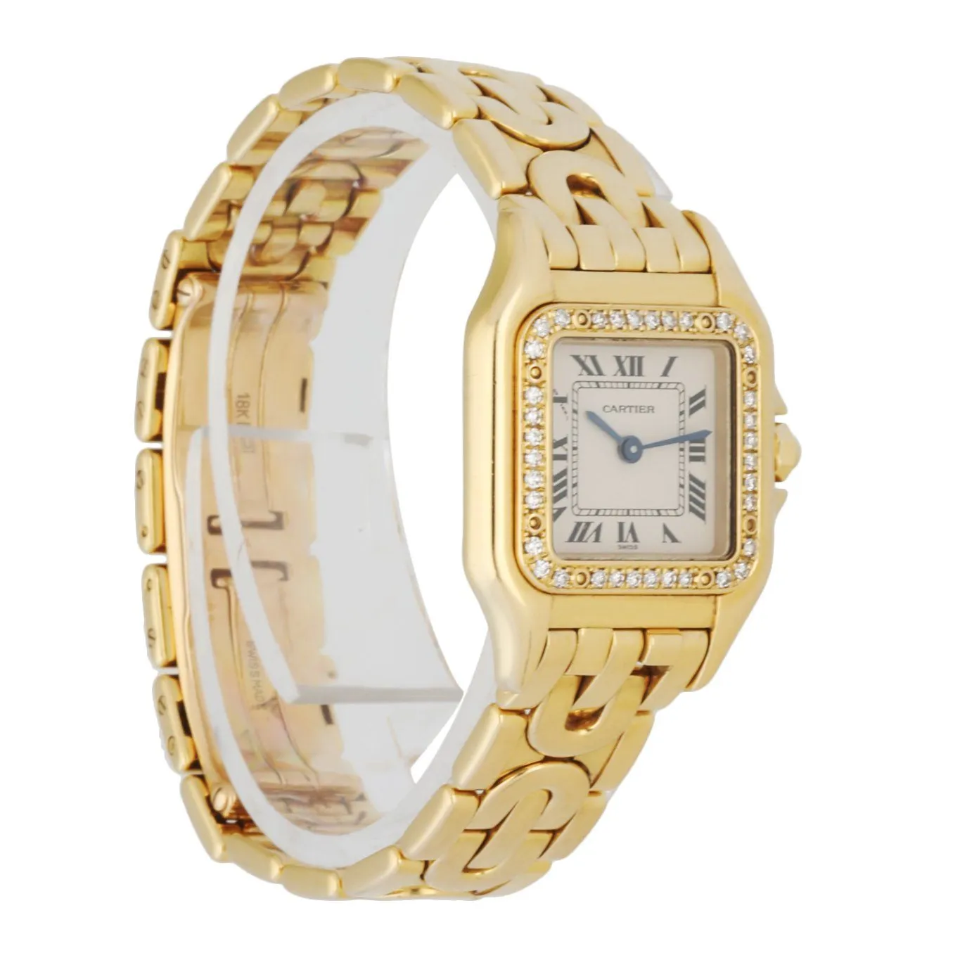 Cartier Panthere 1280 18K Yellow Gold  Diamond Bezel Art Deco Ladies Watch