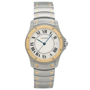 CARTIER SANTOS RONDE 18 KARAT YELLOW GOLD AND STAINLESS STEEL MODEL 1910