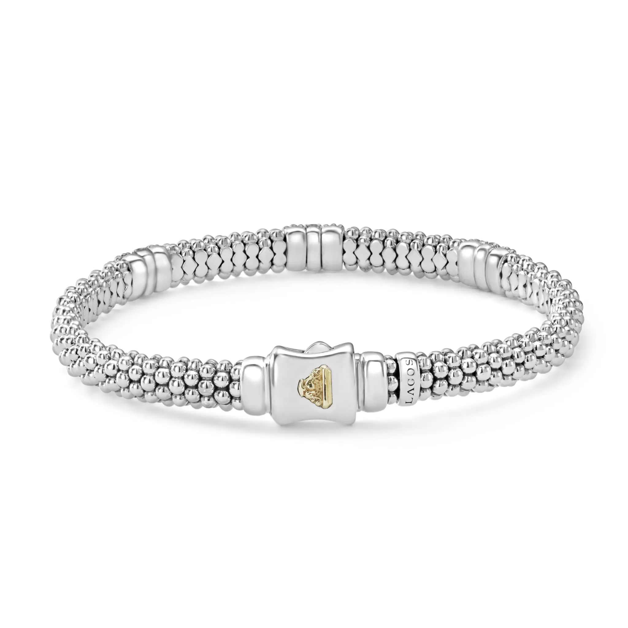 Caviar Lux Three Station Diamond Caviar Bracelet | 6mm