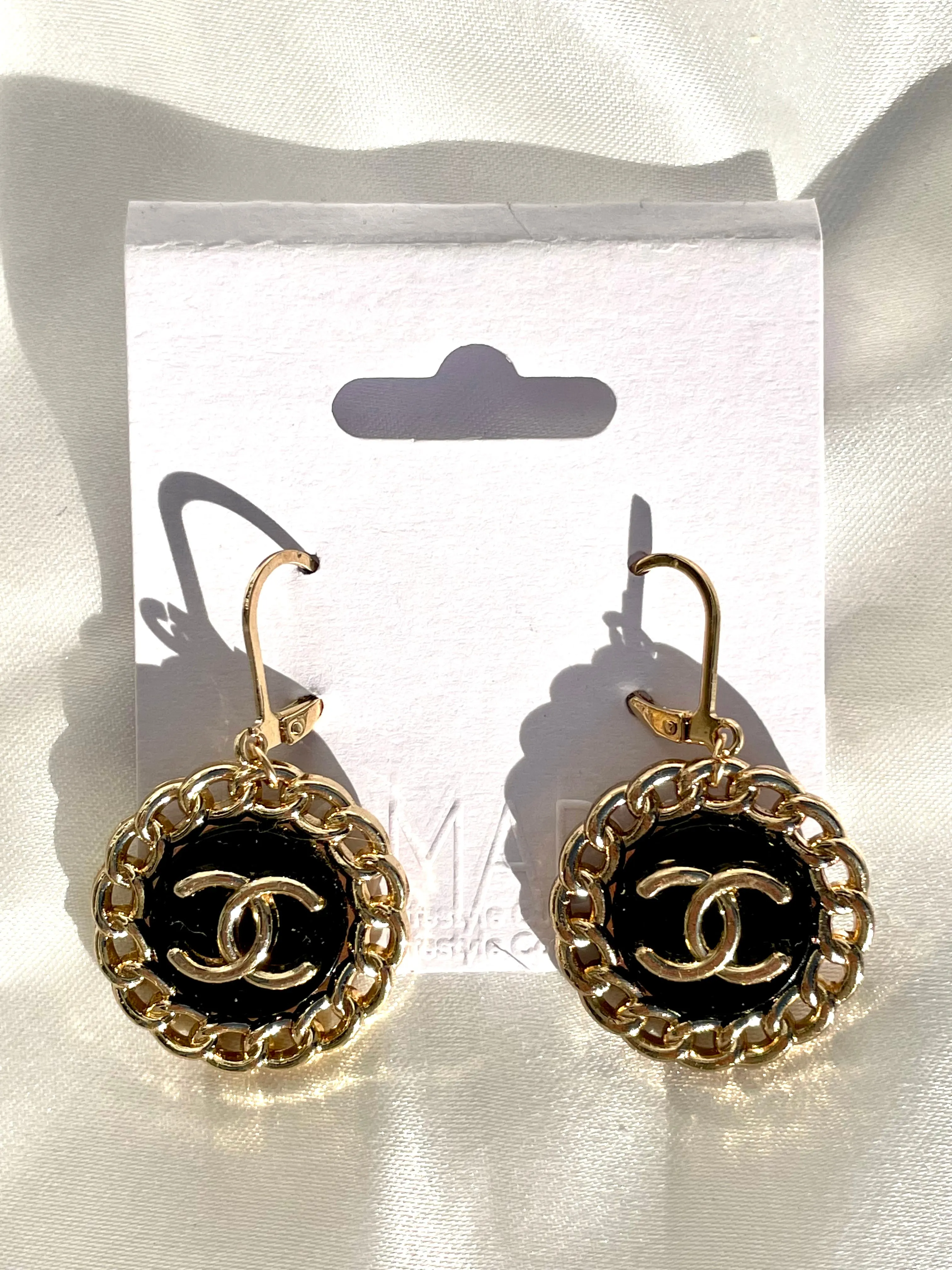 CC Halo Drop Earrings- BLACK