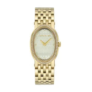 Cerruti Ladies Watch Gold Plated Case With Champagne Dial & Gold Plated Metal Bracelet