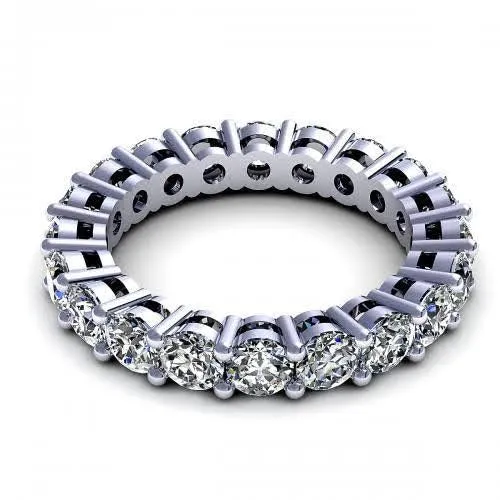 Certified 5.80CT Round Cut Diamond Eternity Ring in Platinum - Eternity Ring