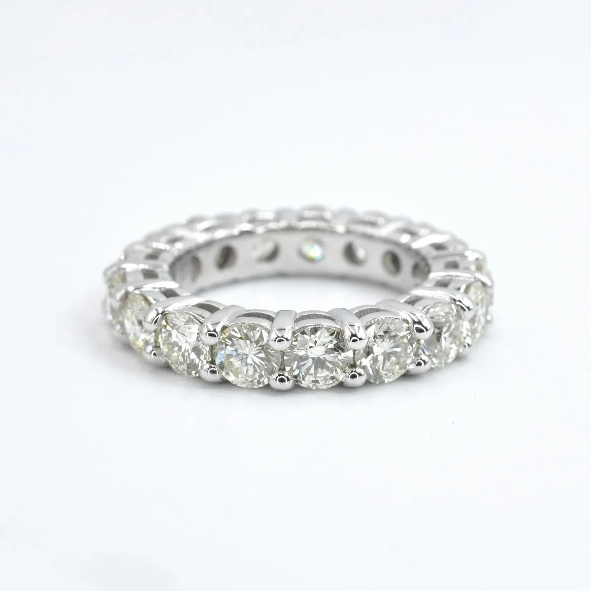 Certified 5.80CT Round Cut Diamond Eternity Ring in Platinum - Eternity Ring