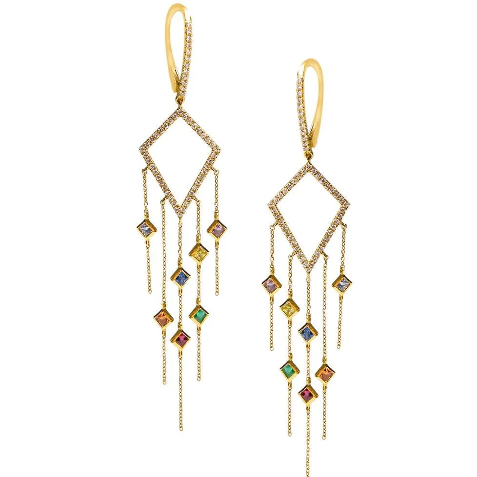 Chakra Princess Rainbow Chandelier Earrings