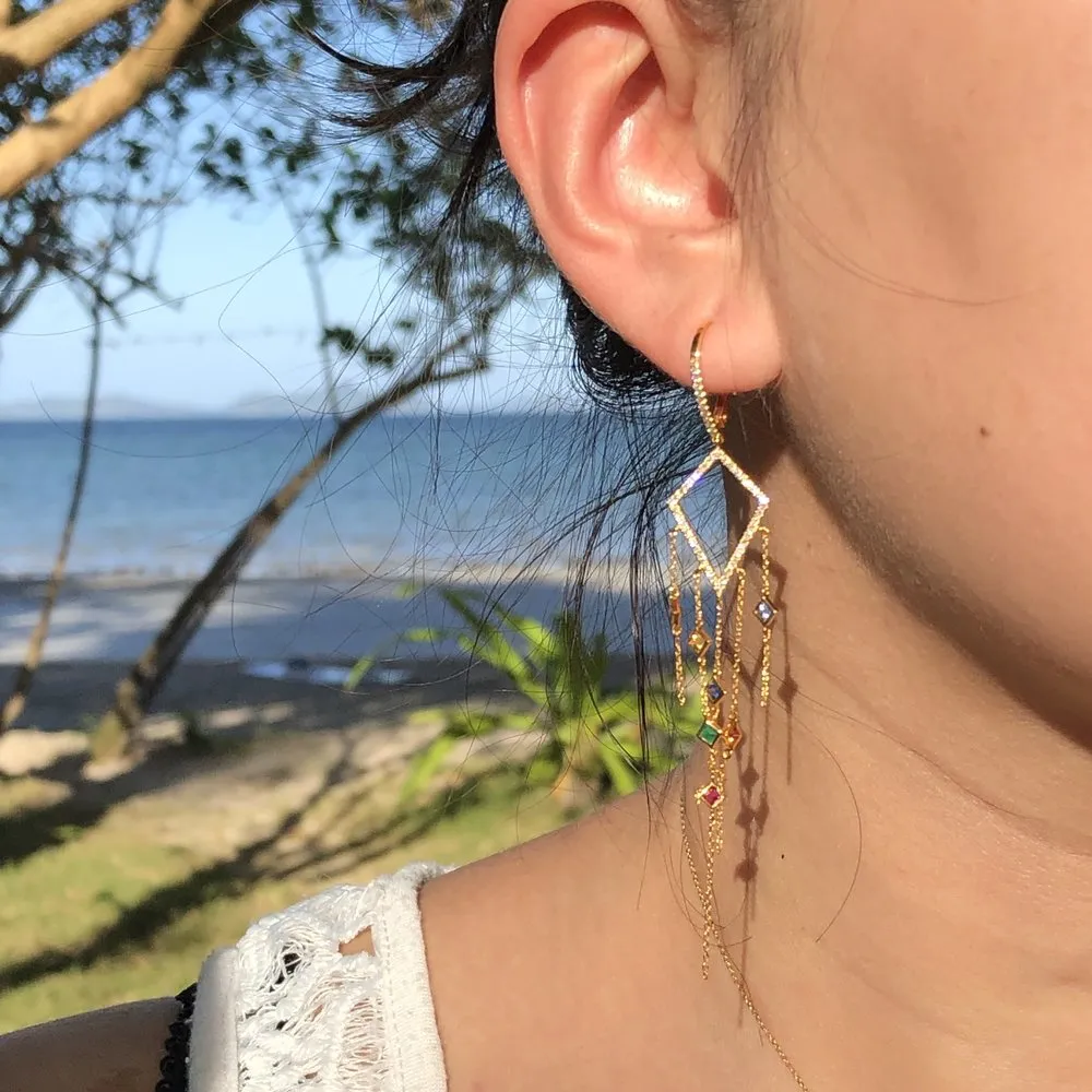Chakra Princess Rainbow Chandelier Earrings
