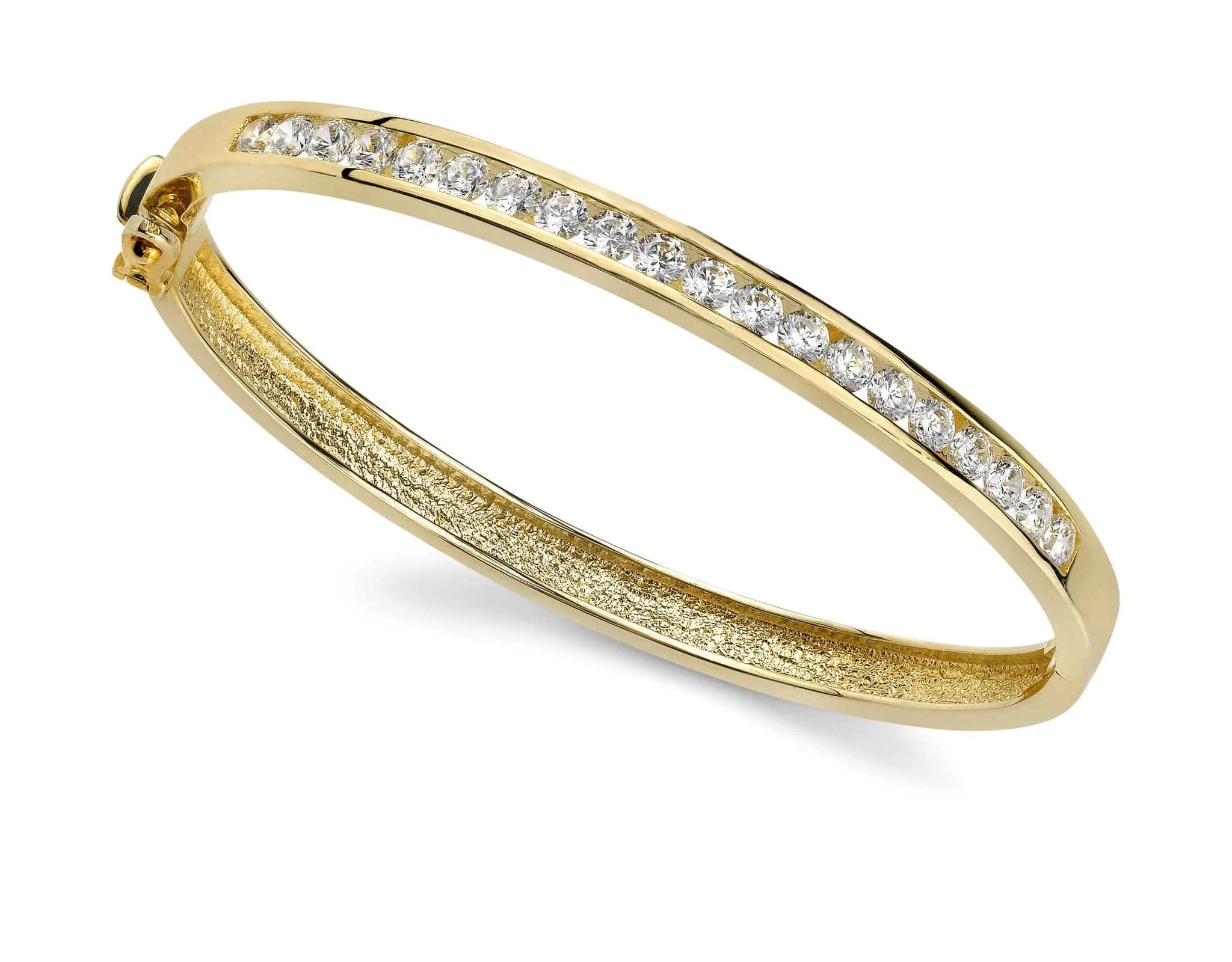 Channel Set Lab-Grown Diamond Bangle with 0.96 ct.(finished) 2.3mm