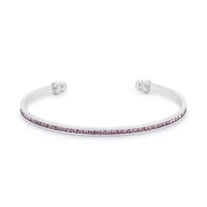Channel-Set Lavender Cubic Zirconia Cuff