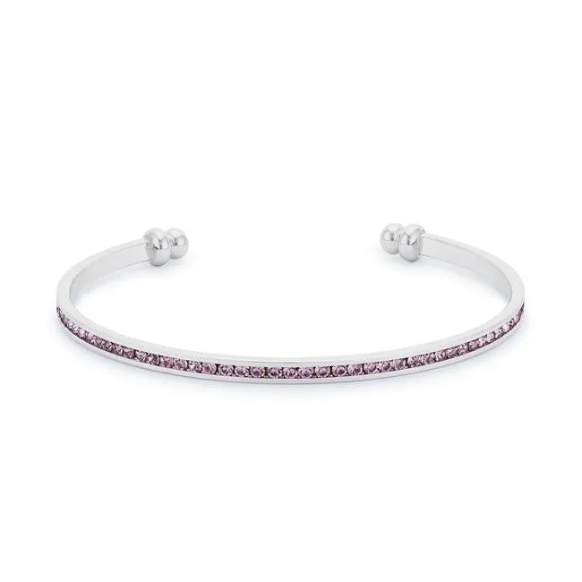 Channel-Set Lavender Cubic Zirconia Cuff