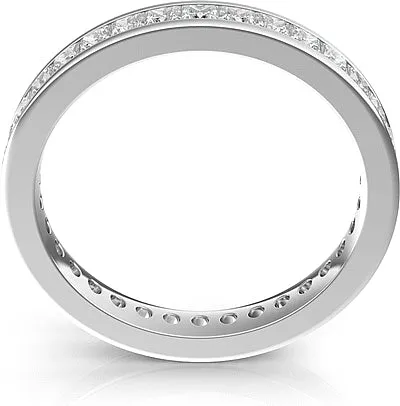 Channel Set Princess Cut Diamond Eternity Ring 1.50ct tw