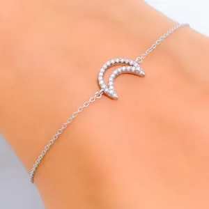 Charming Crescent Diamond   18k Gold Bracelet